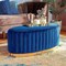 Baxton Studio Kirana Glam and Luxe Navy Blue Velvet Fabric and Gold PU Leather Ottoman 175-11241-Zoro - alternate 5